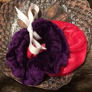 Scrunchy set, pink and purple scrunchies.